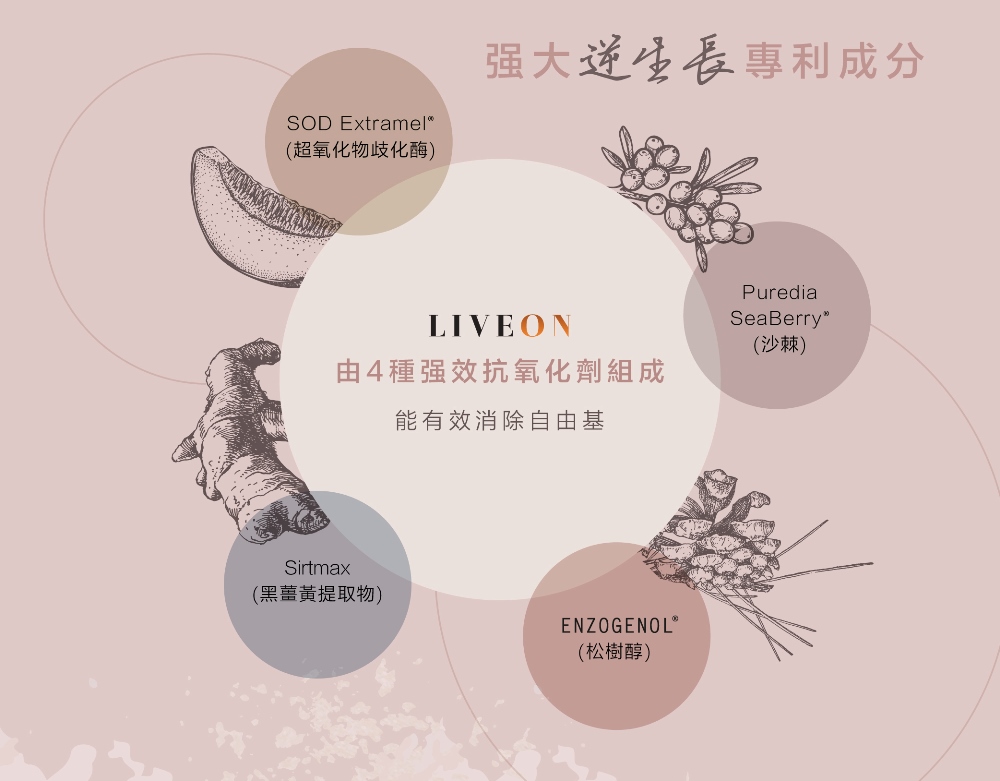 LIVEON逆齡抗糖飲 - SOD extramel Enzogenol Sirtmax