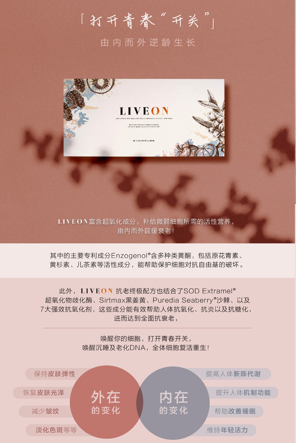 LIVEON逆龄抗糖饮 - Re-explore your youthful diary Enzogenol